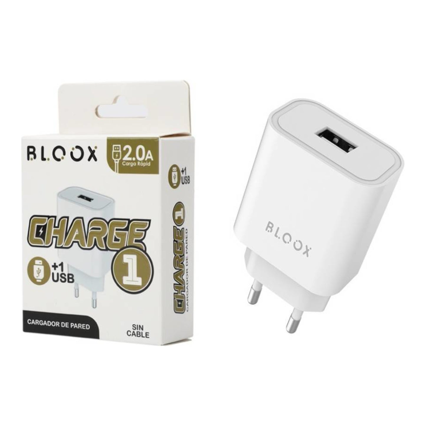 Cargador De Pared Usb Bloox Charge 1 10W  (SIN GARANTIA)
