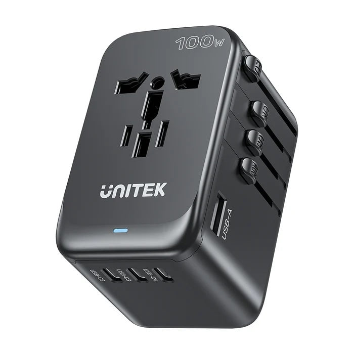 Cargador Adaptador Universal Unitek GaN 100W para Viaje