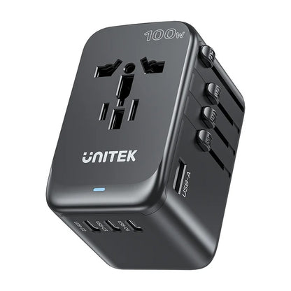 Cargador Adaptador Universal Unitek GaN 100W para Viaje