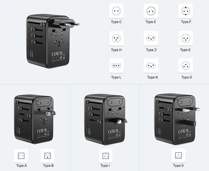 Cargador Adaptador Universal Unitek GaN 100W para Viaje